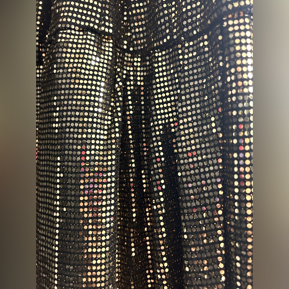 Glamorous Black and Gold Sequin Dress